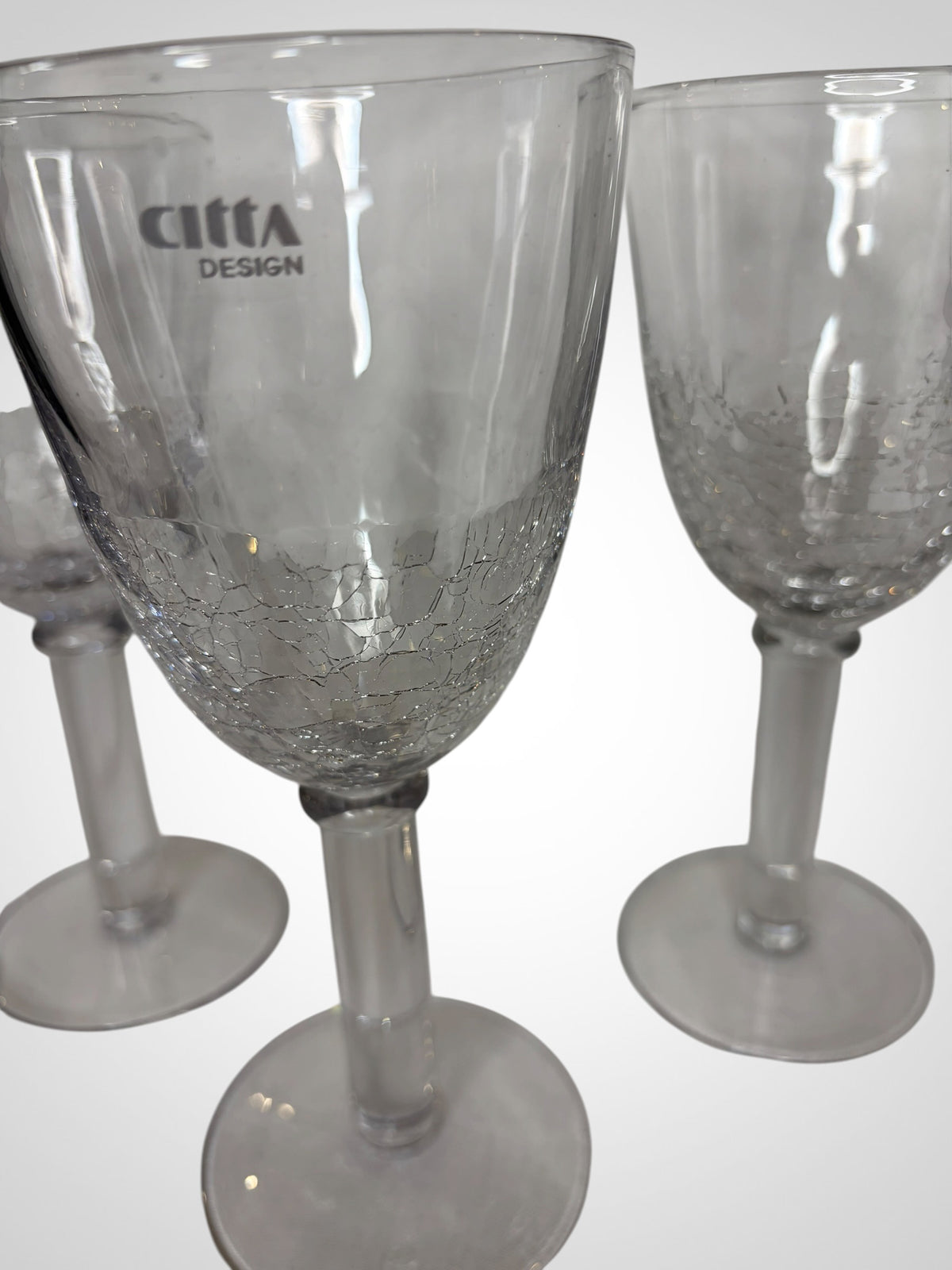 Citta Cracked Effect Wine Glasses - BNWT