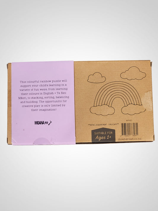 Moana Road Wooden Rainbow Blocks Te Reo Māori and English