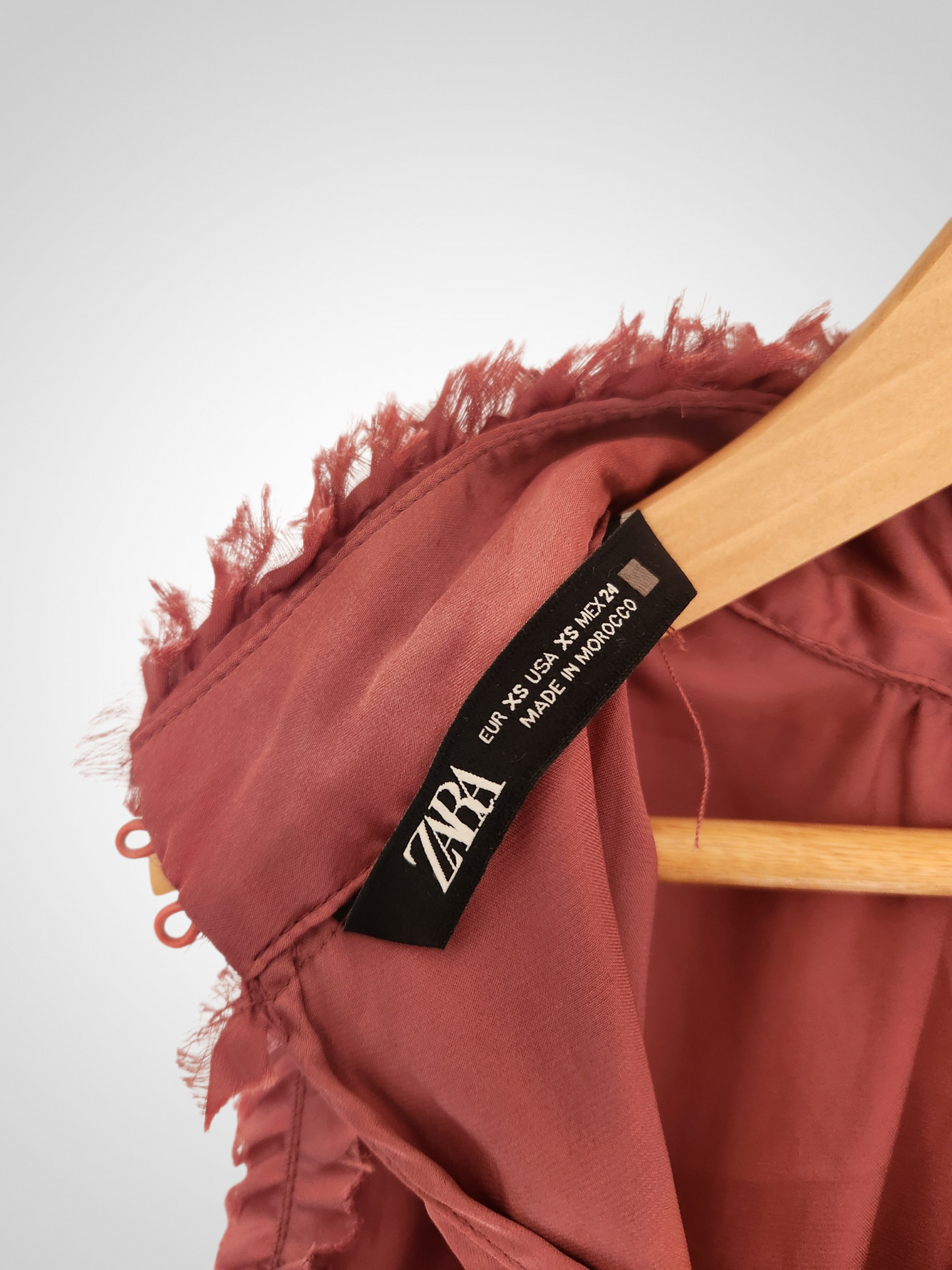 Zara High Neck Rose Satin Shirt - Size S