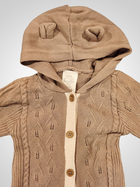 Little Bundle Knitted Onesie - 0-3 Months