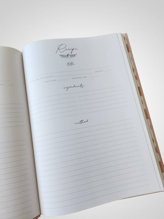 Linen Covered Blank Recipe Book - BNWT