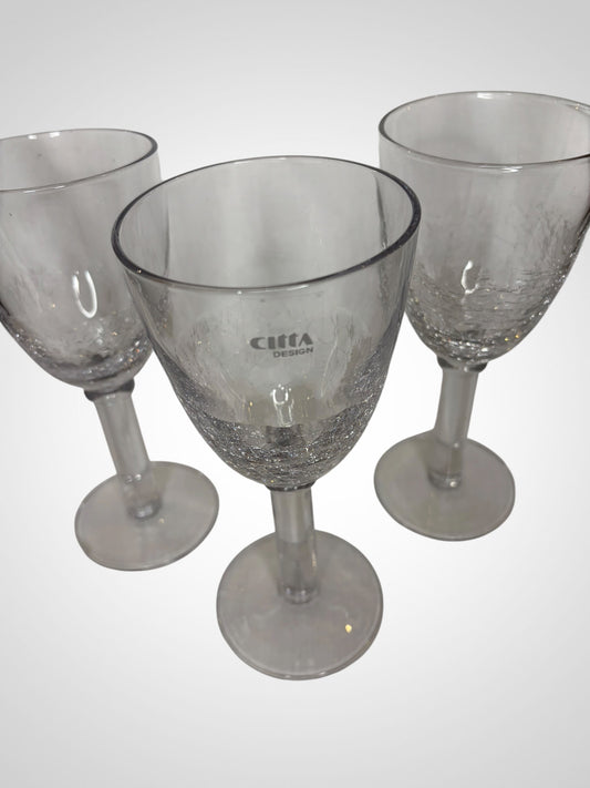Citta Cracked Effect Wine Glasses - BNWT