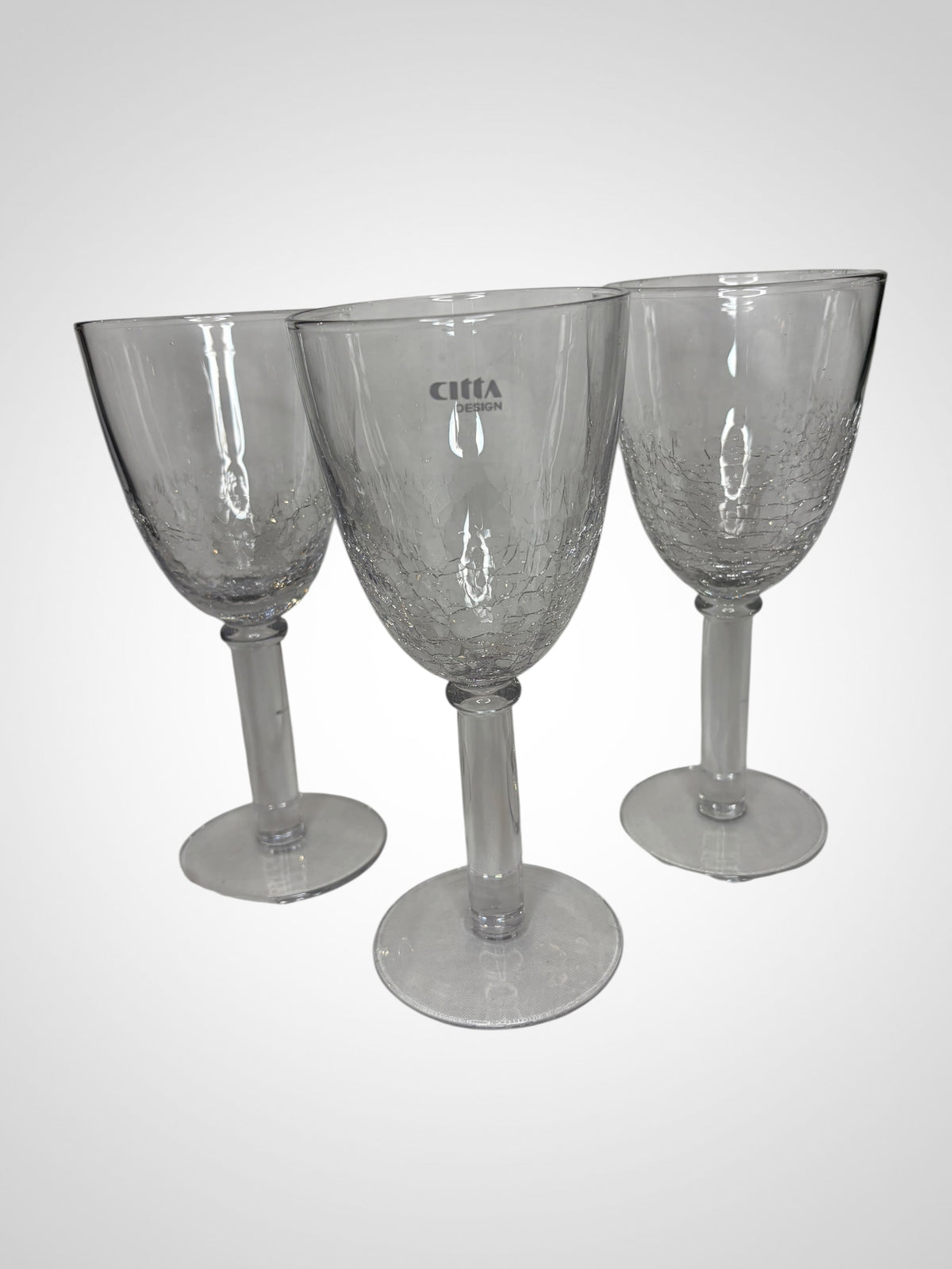 Citta Cracked Effect Wine Glasses - BNWT
