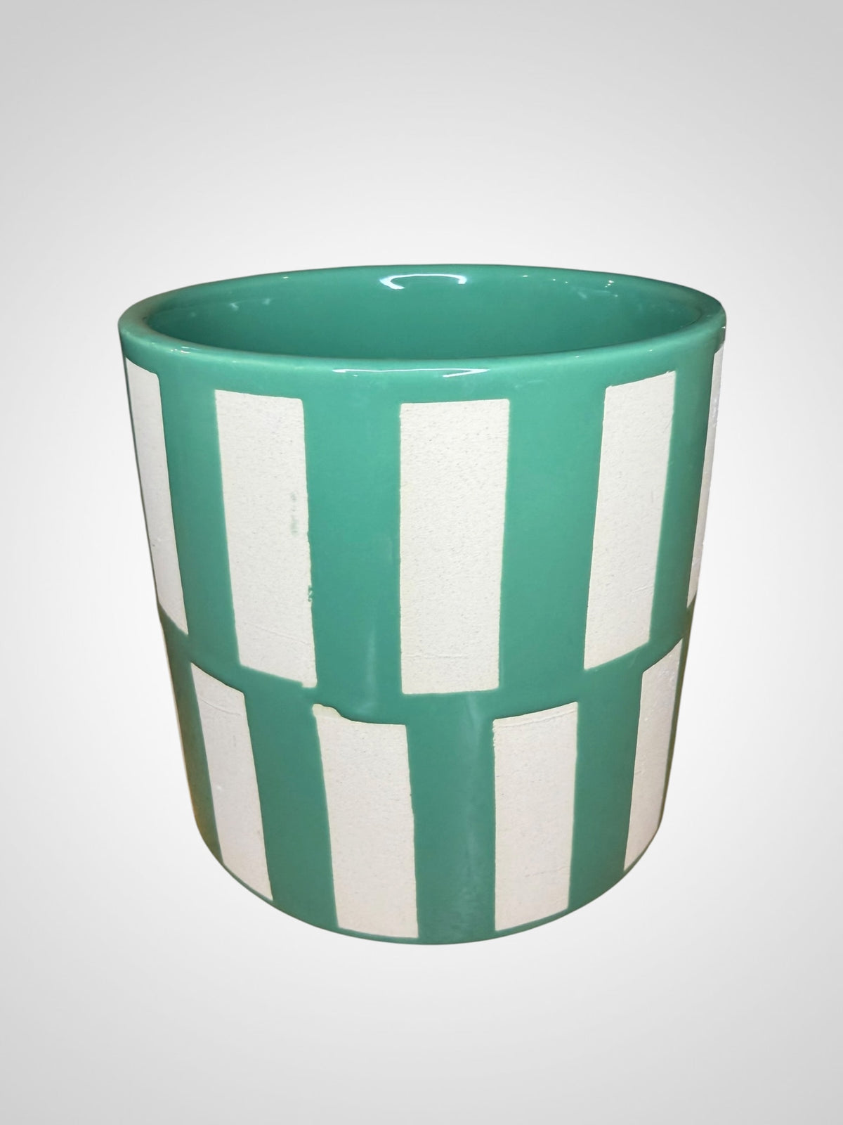 Green and White Plant Pot