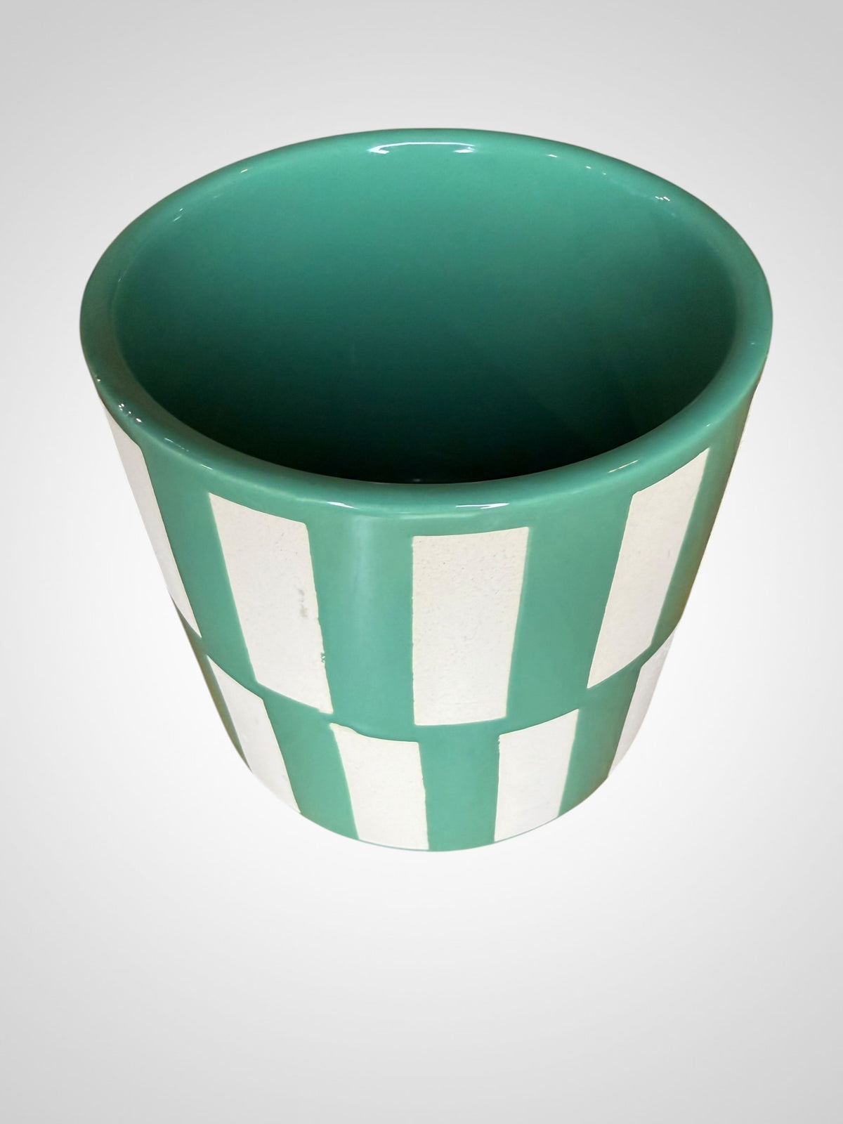 Green and White Plant Pot