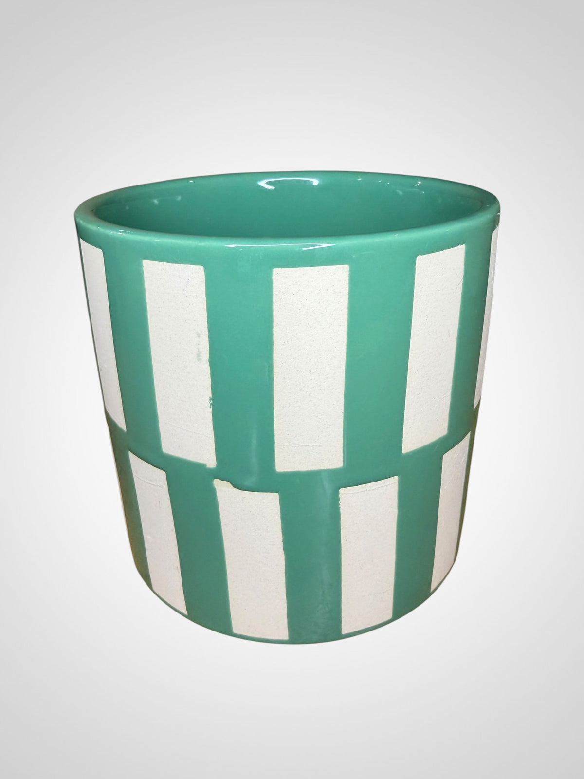 Green and White Plant Pot