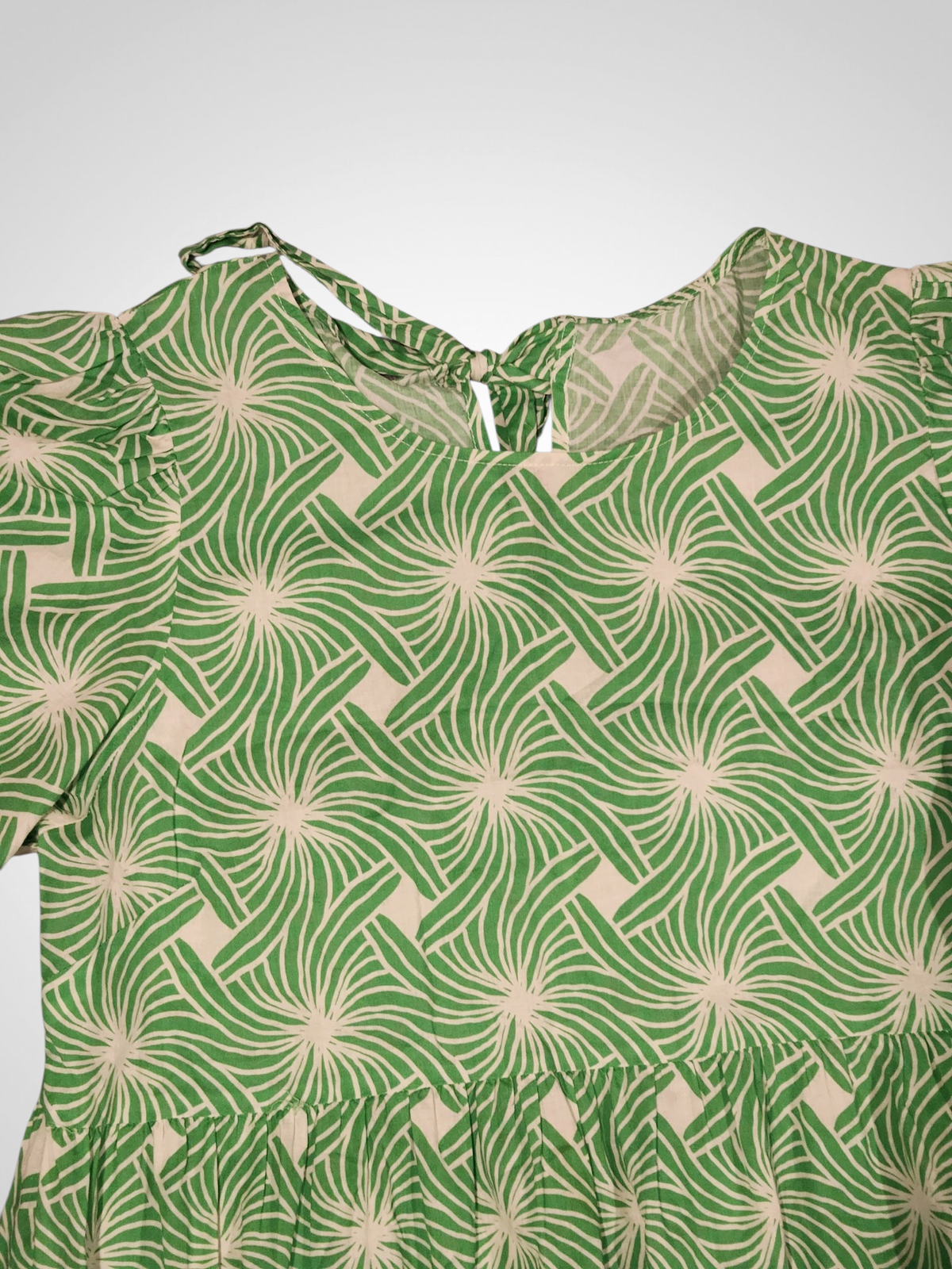Stella + Gemma Green Print Midi Dress - Size 12