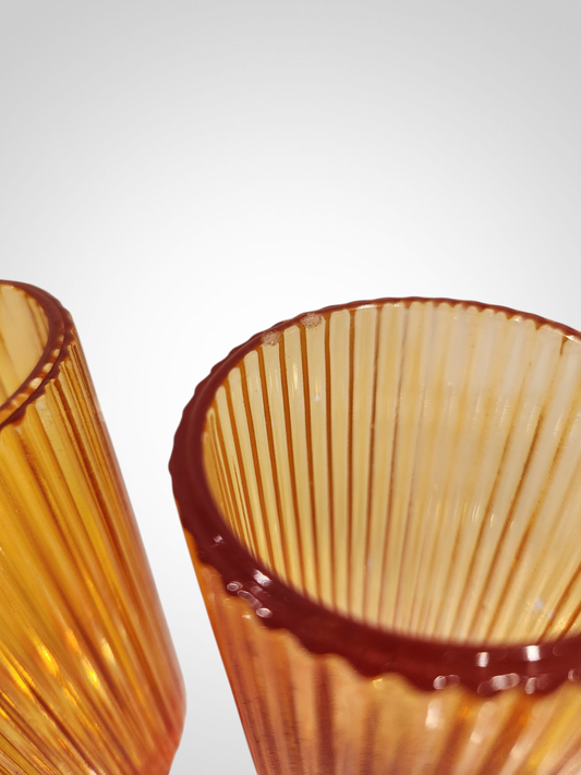 Orange Fluted Champagne Glasses