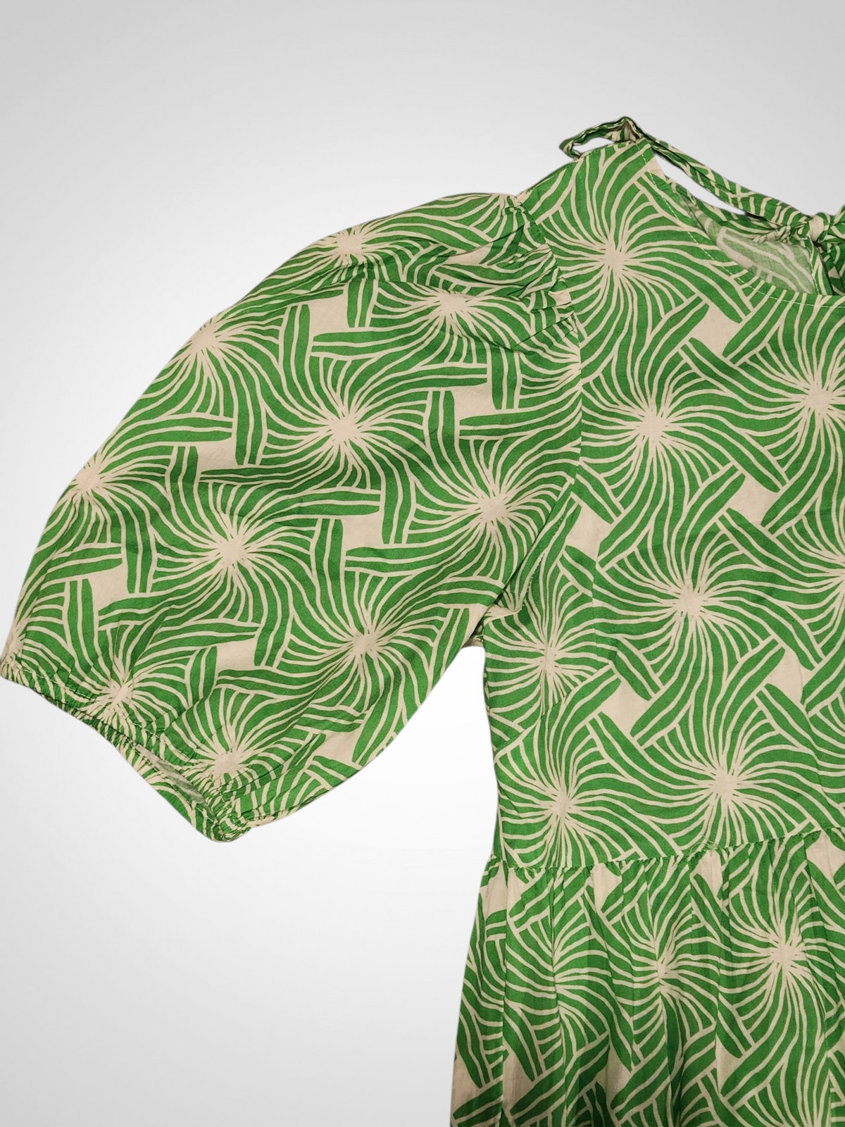 Stella + Gemma Green Print Midi Dress - Size 12