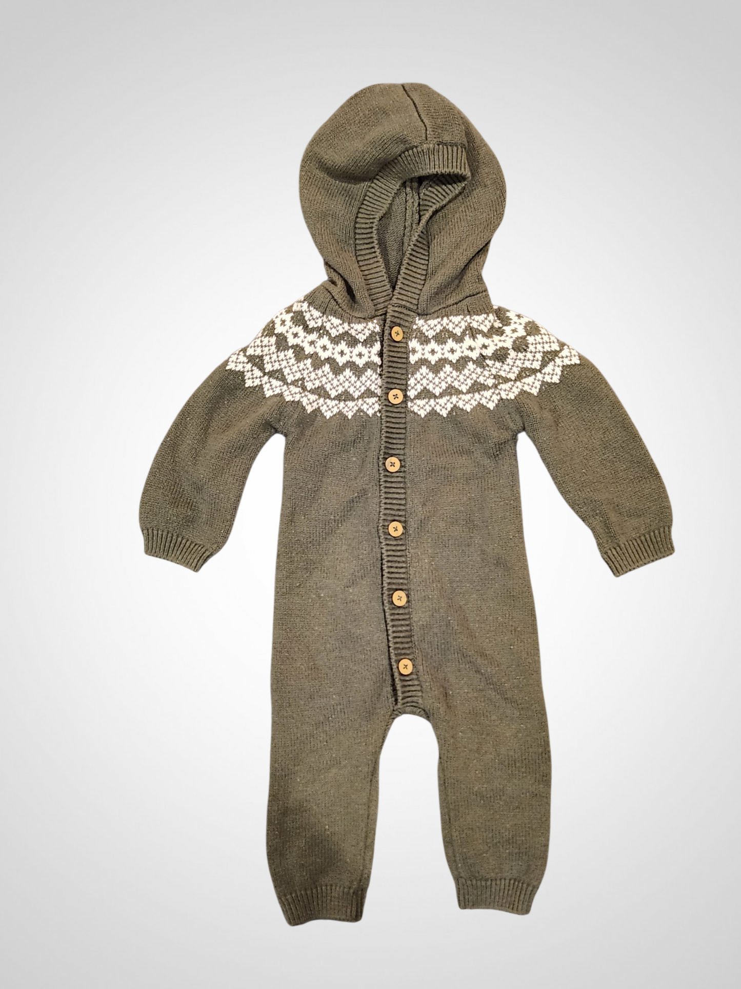 Little Bundle Knitted Long Sleeve Onesie - 0-3 Months