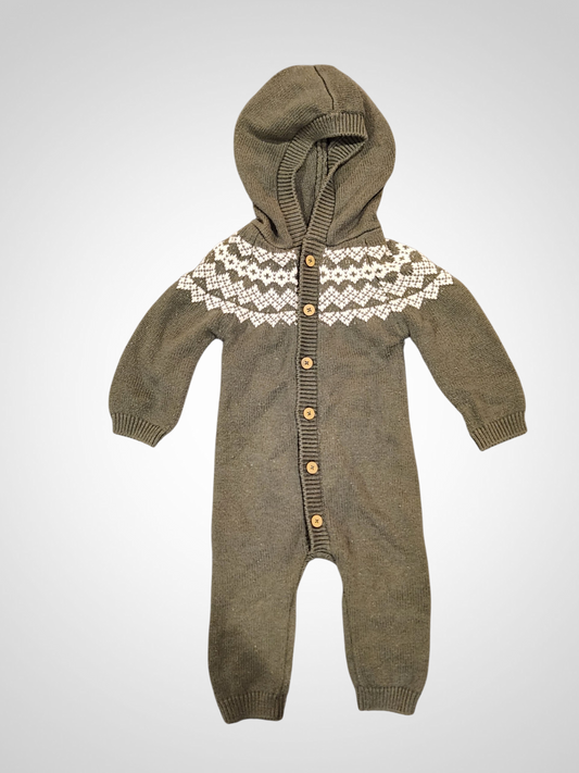 Little Bundle Knitted Long Sleeve Onesie - 0-3 Months