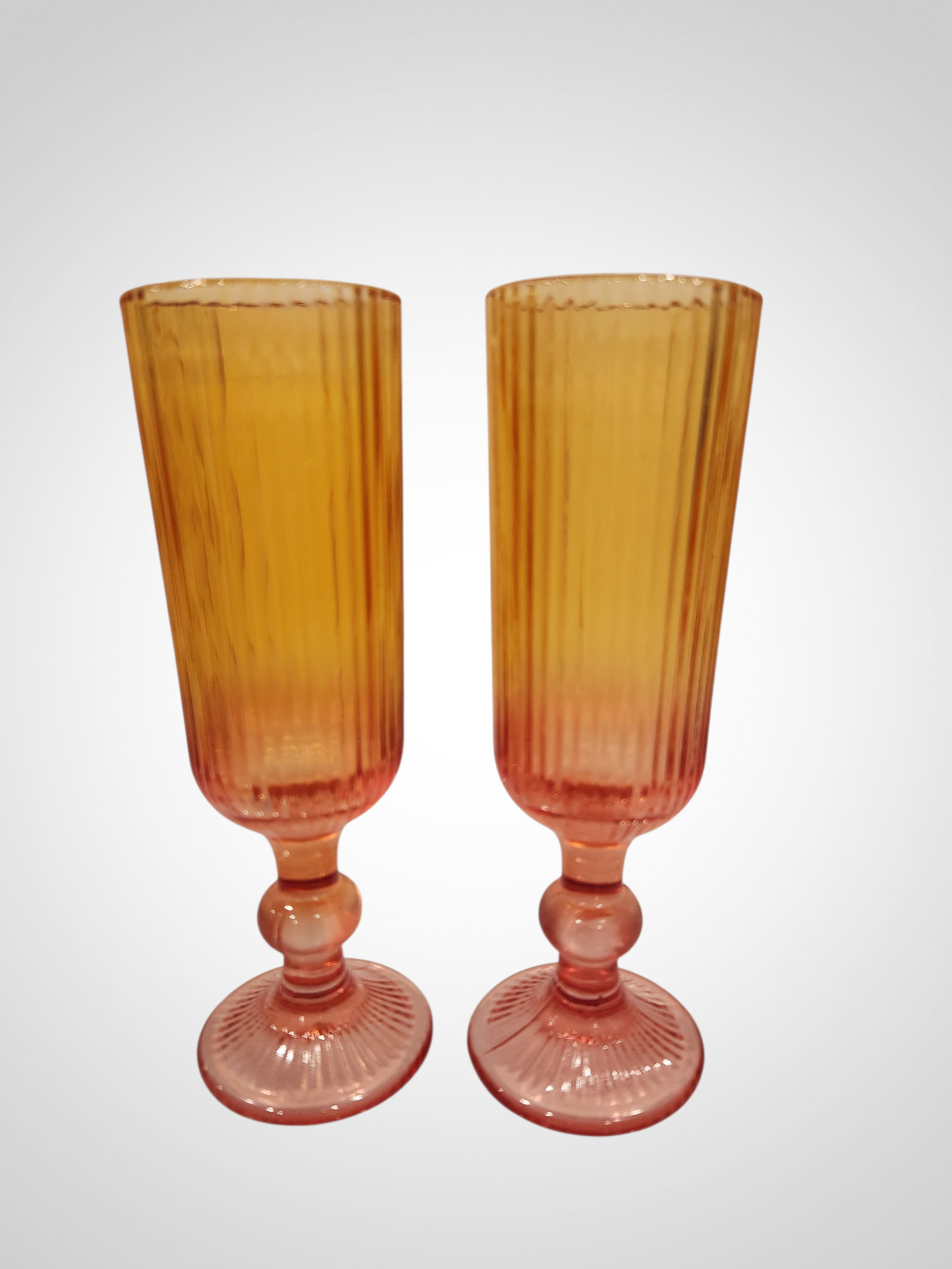 Orange Fluted Champagne Glasses
