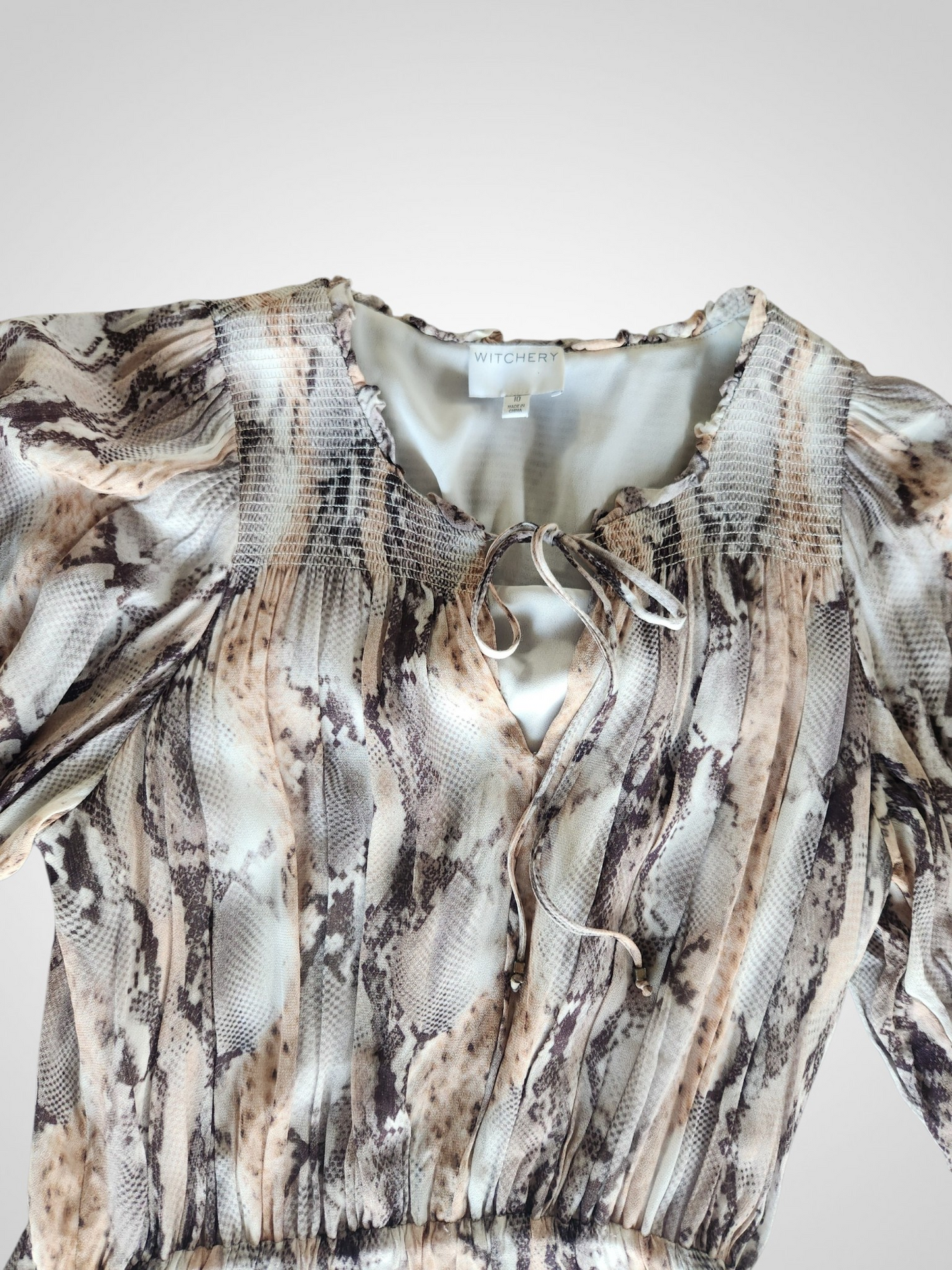 Witchery Snakeskin Print Dress - Size 12