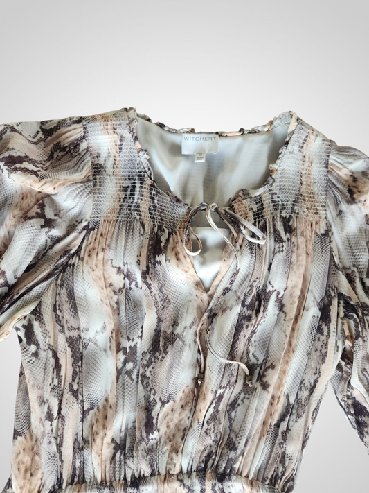 Witchery Snakeskin Print Dress - Size 12