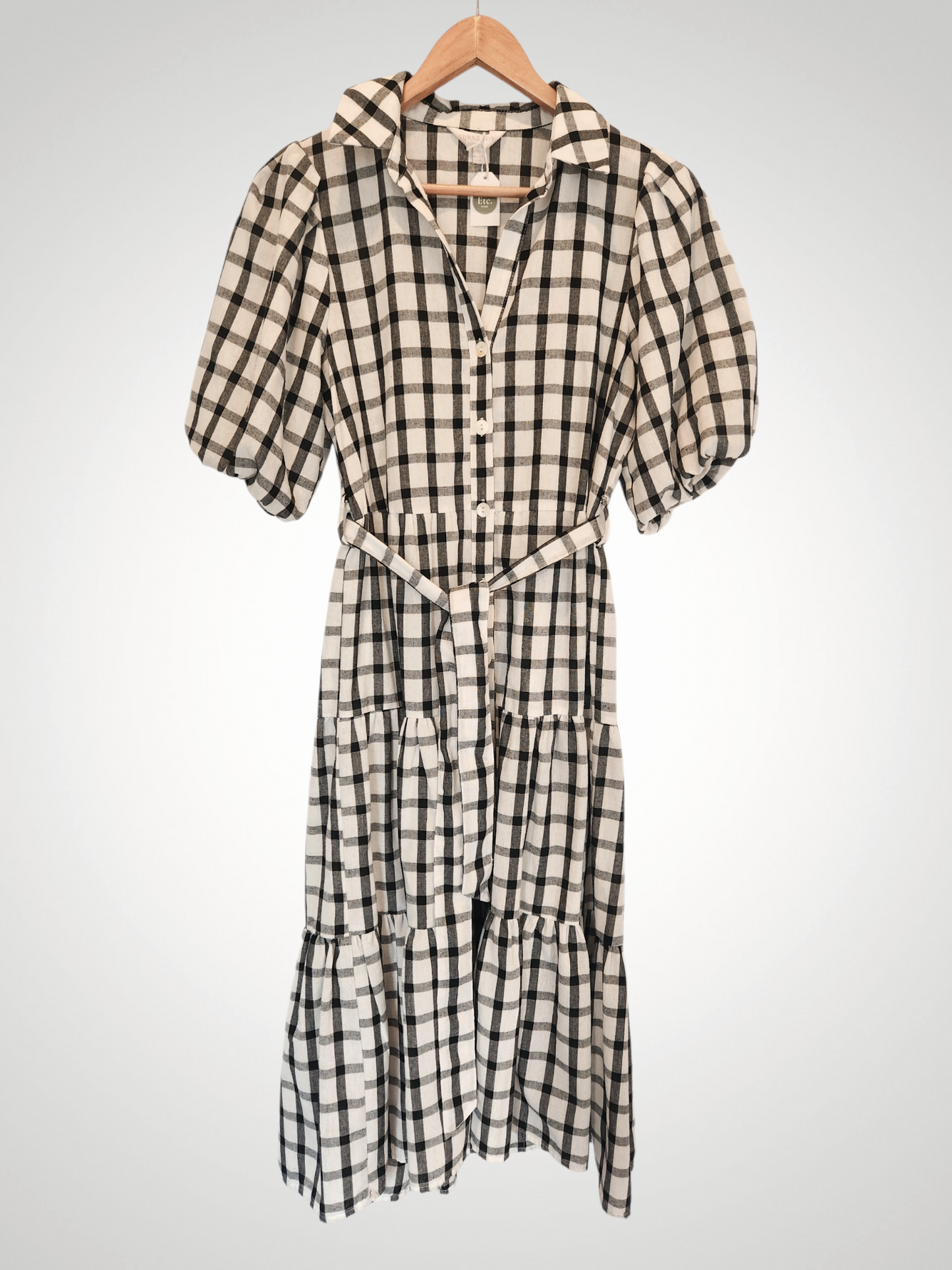 Sunny Girl Gingahm Midi Dress - Size 10