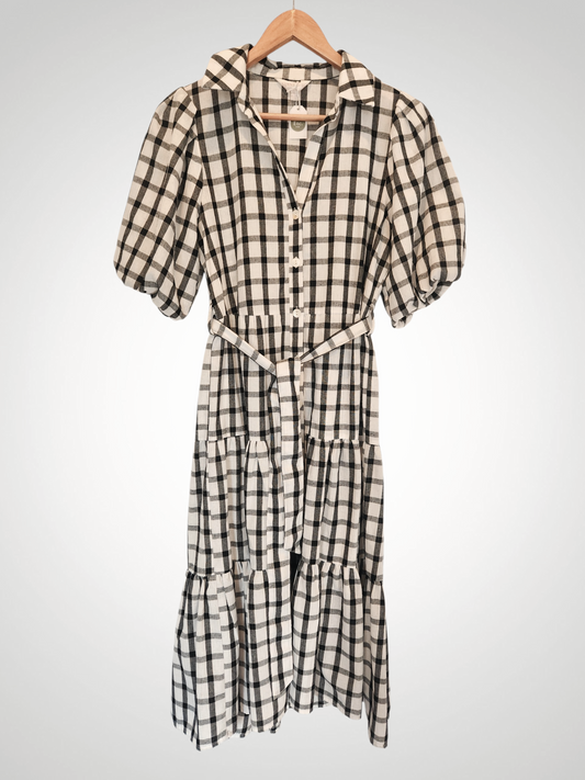 Sunny Girl Gingahm Midi Dress - Size 10