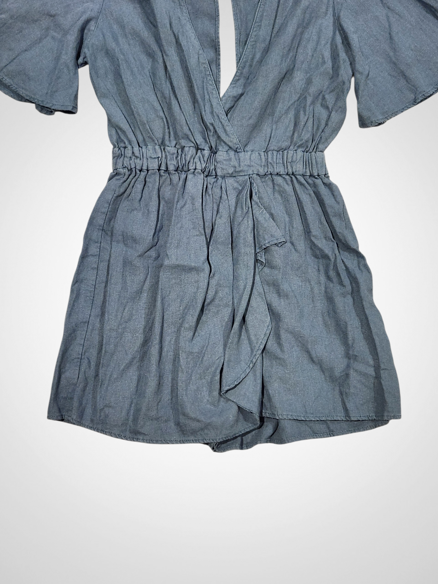 Zara Blue Linen Playsuit - Size 10