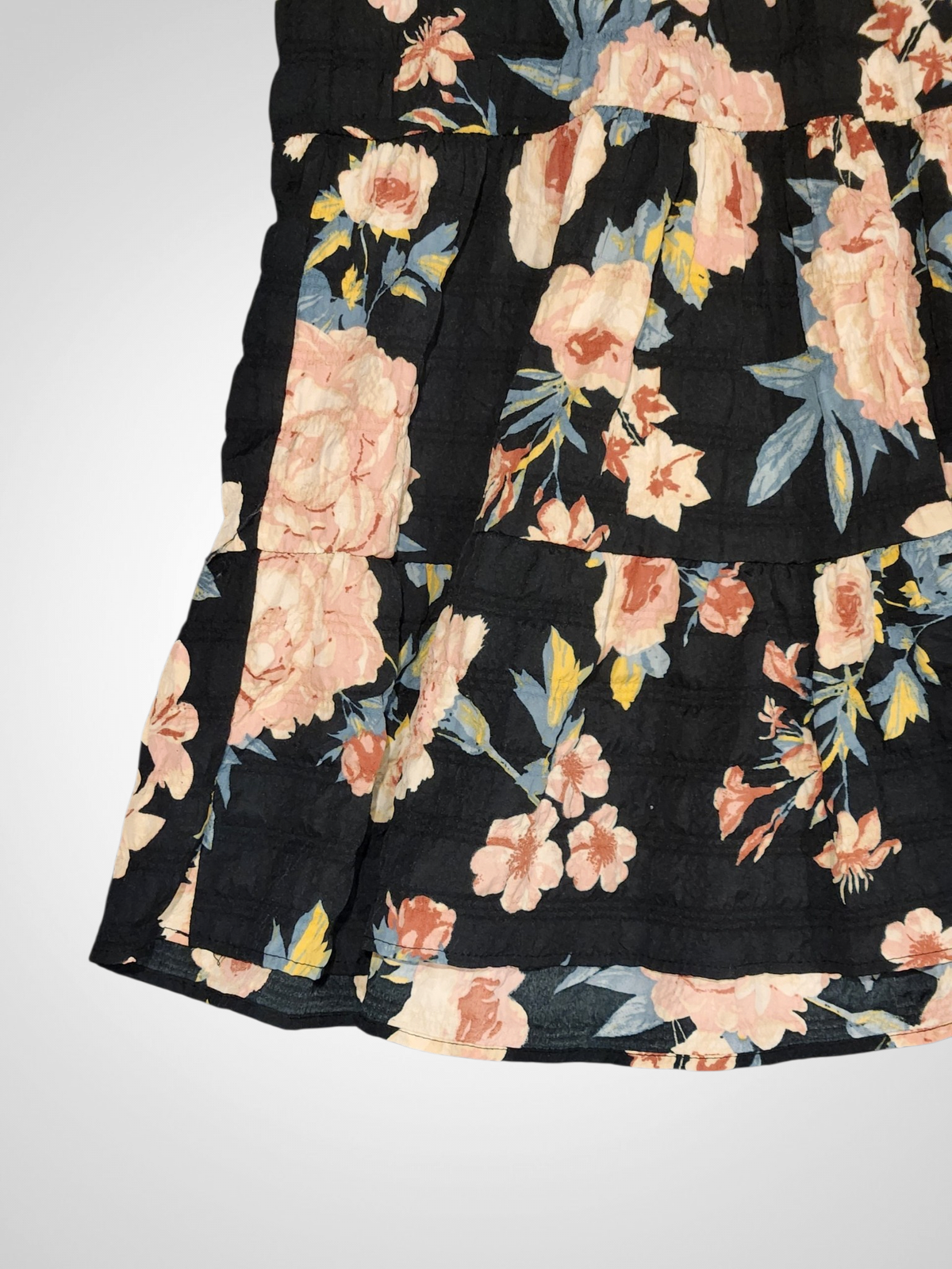 Zara Black Floral Dress - Size 16-18