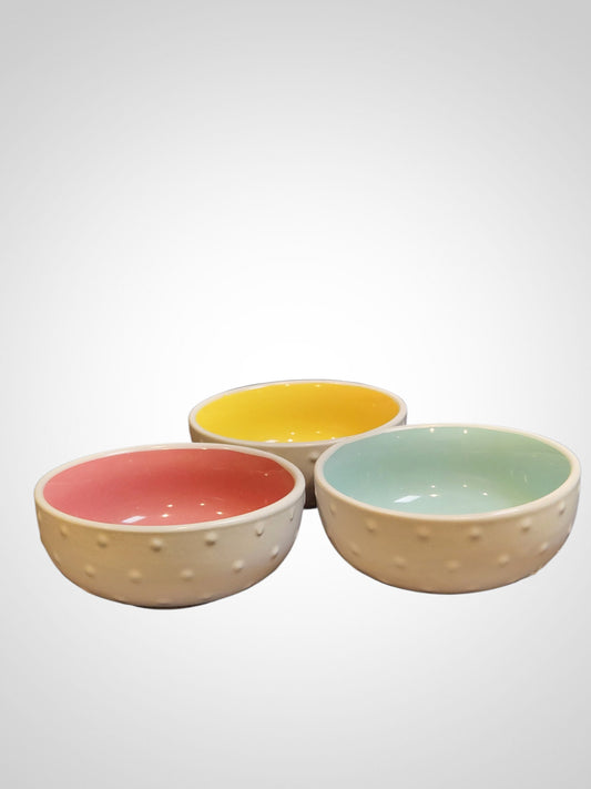 Bright Coloured Condiment Bowls - Set of 3