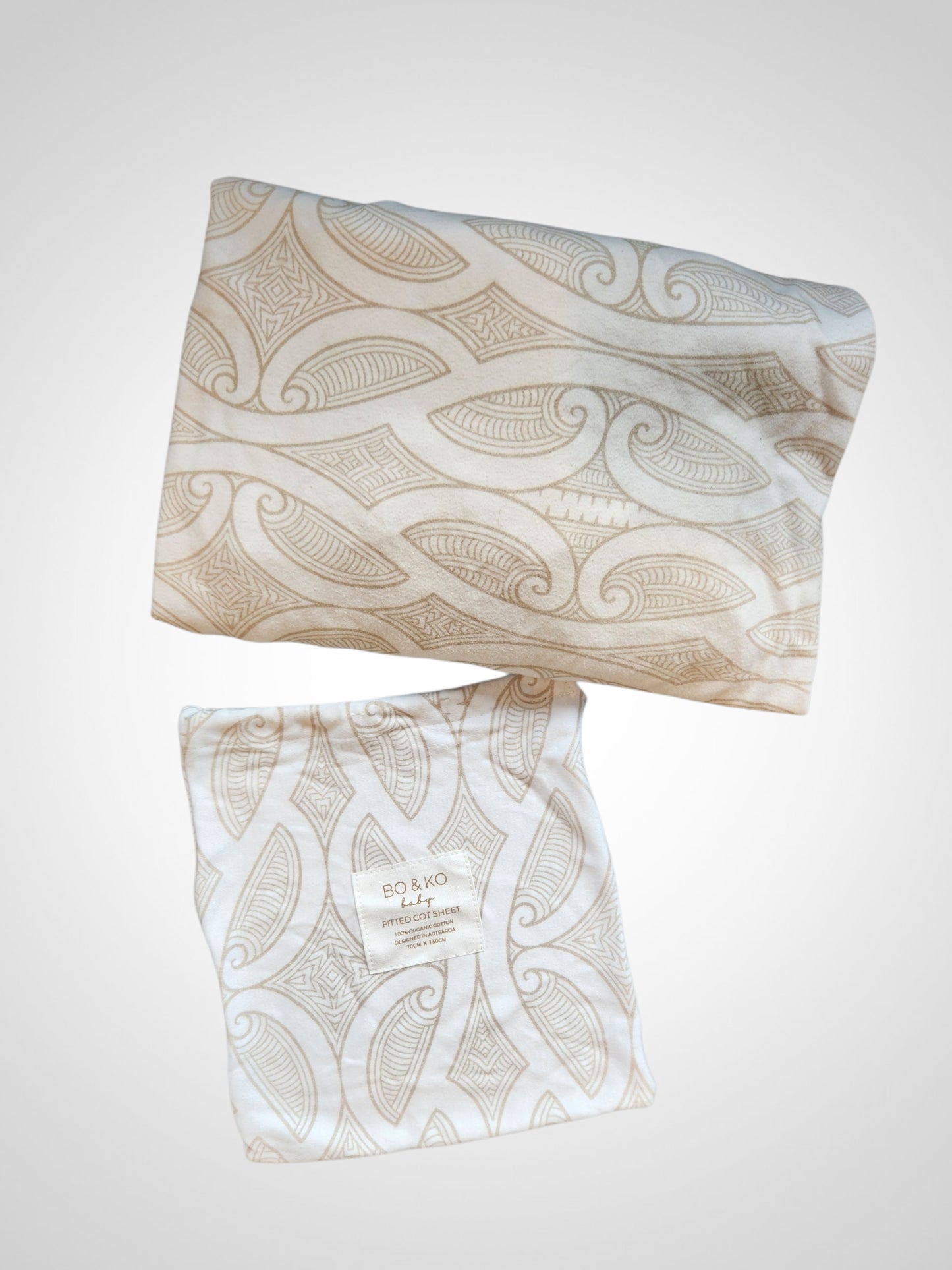 BO & KO Baby Te Pātiki Fitted Cot Sheet