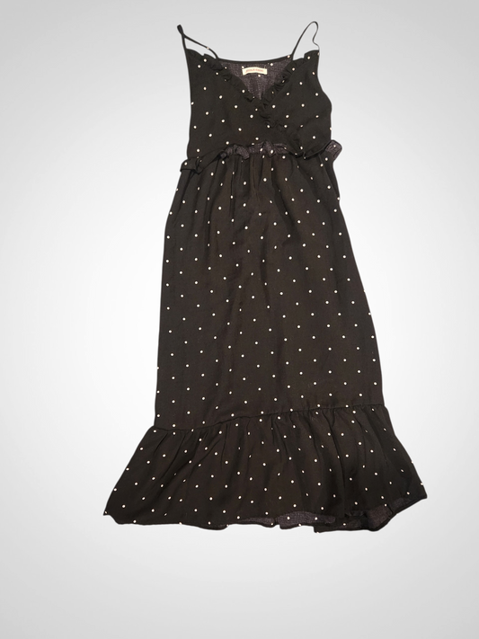 Holy Chic Black Dotty Dress - Size 8