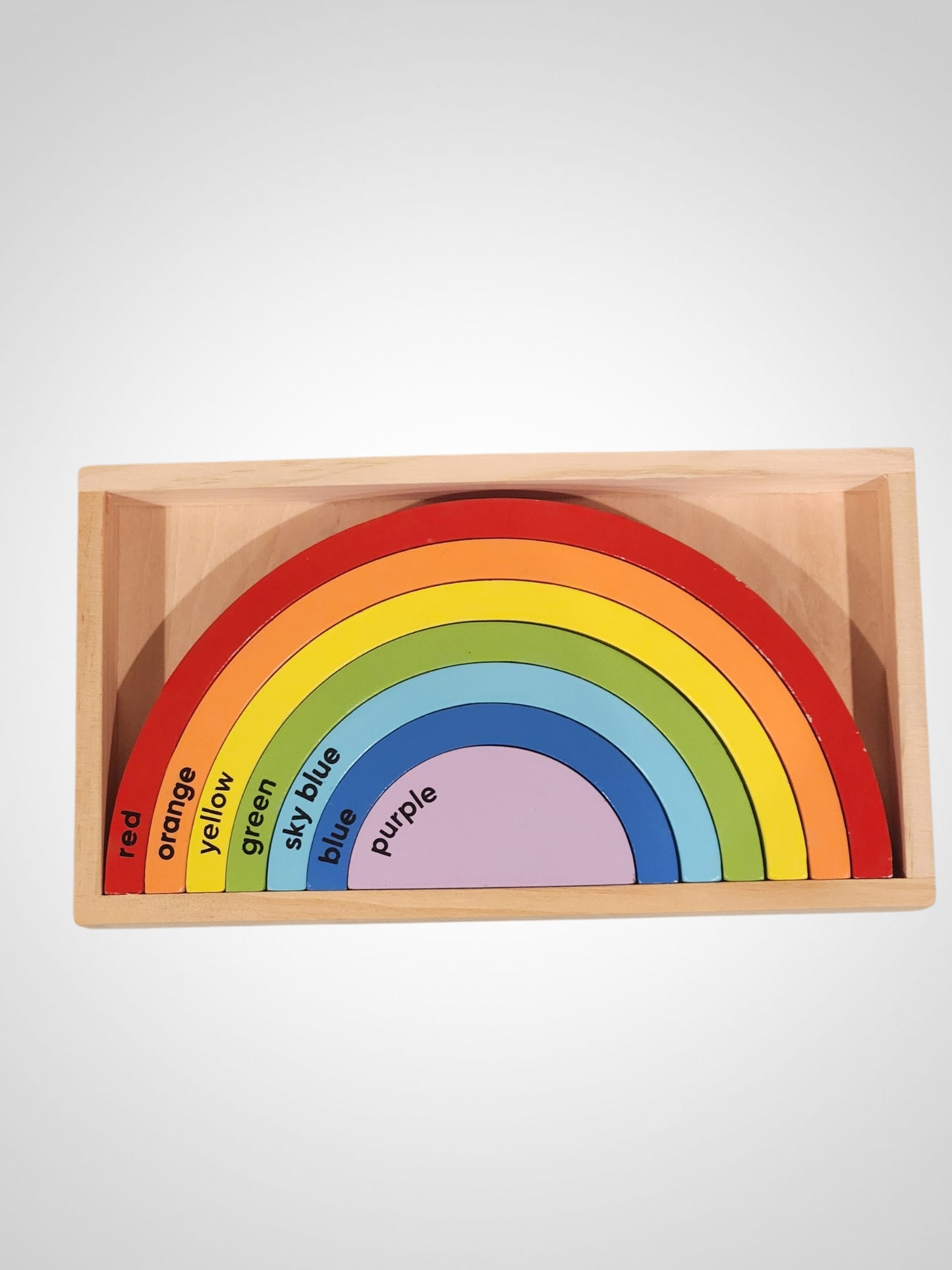 Moana Road Wooden Rainbow Blocks Te Reo Māori and English
