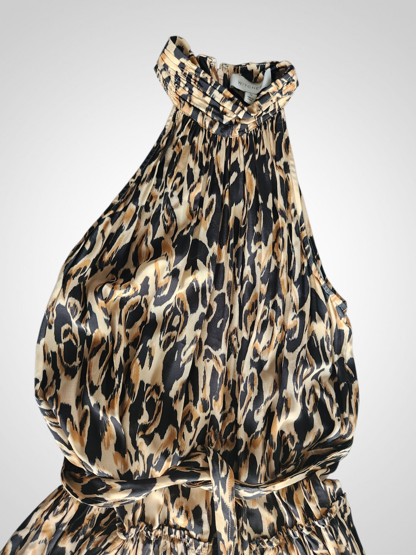 Witchery High-Neck Print Dress - Size 12