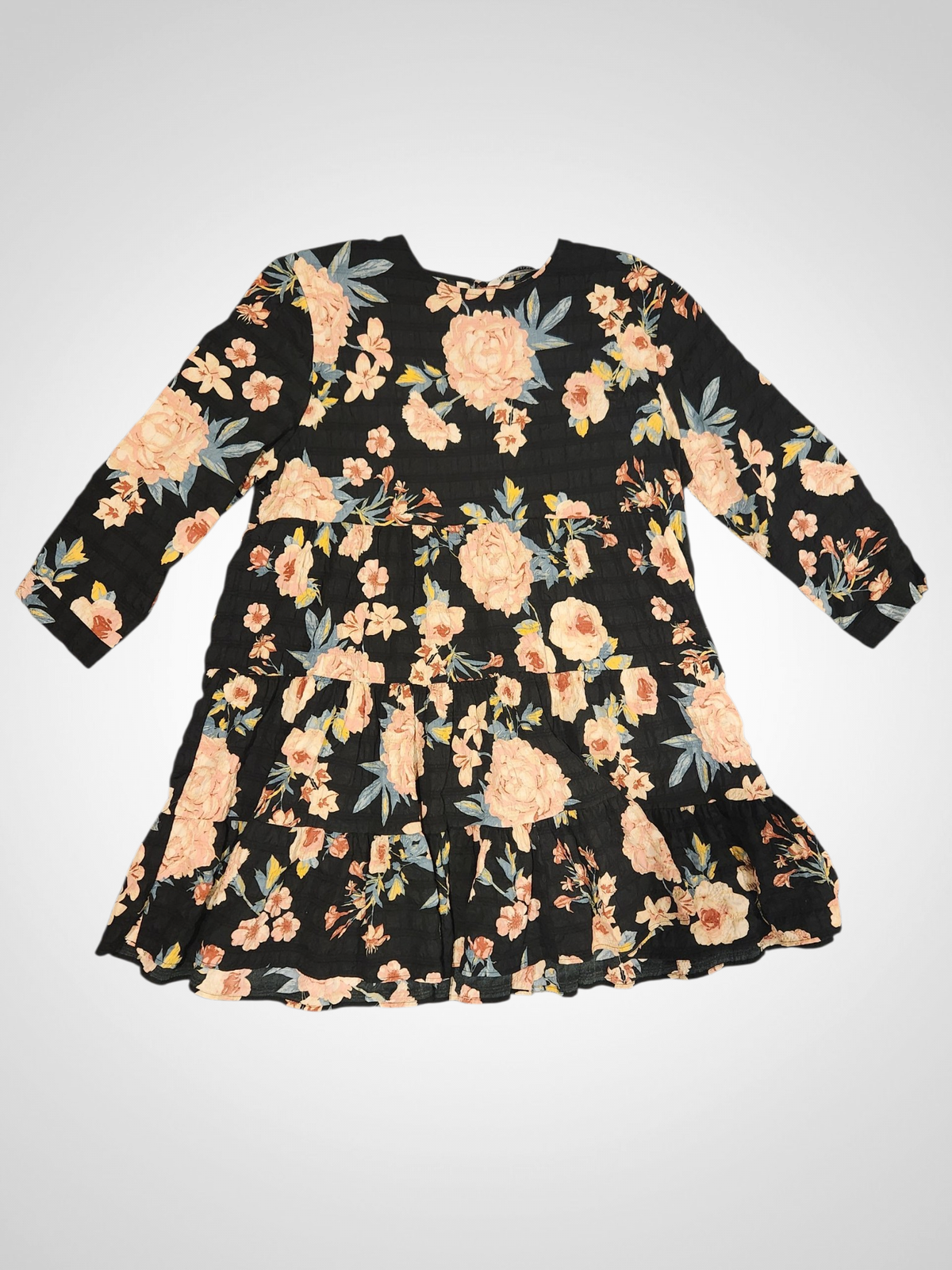 Zara Black Floral Dress - Size 16-18