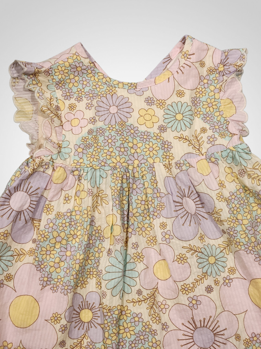 Seed Floral Button Dress - 6-12 Months BNWT