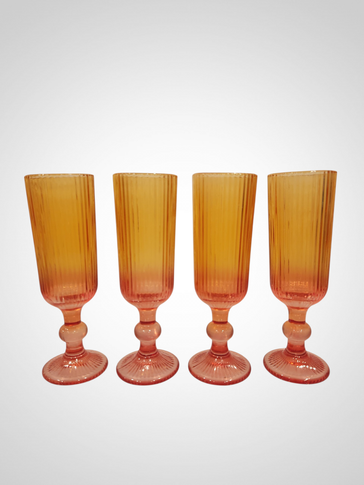 Orange Fluted Champagne Glasses