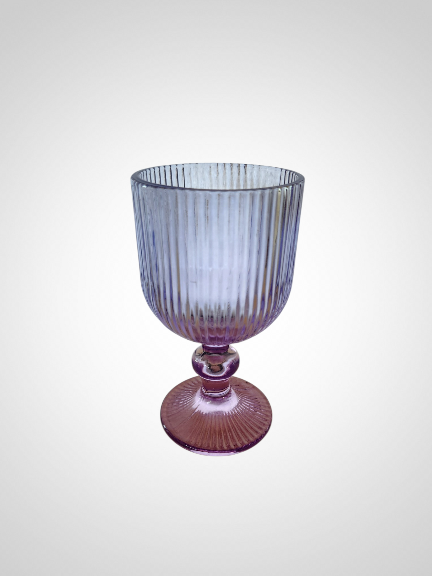 Purple Ribbed Wine Glasses