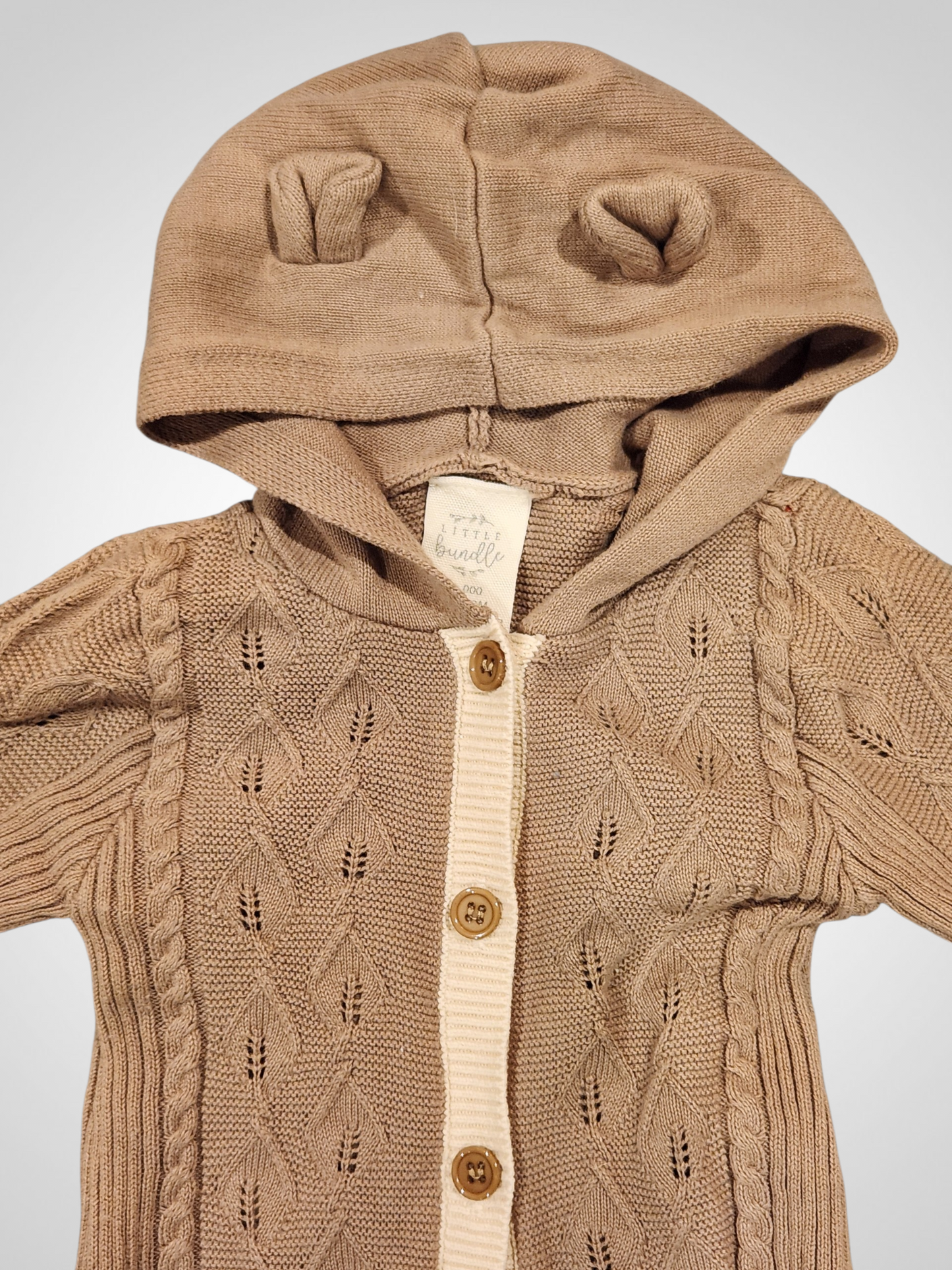 Little Bundle Knitted Onesie - 0-3 Months