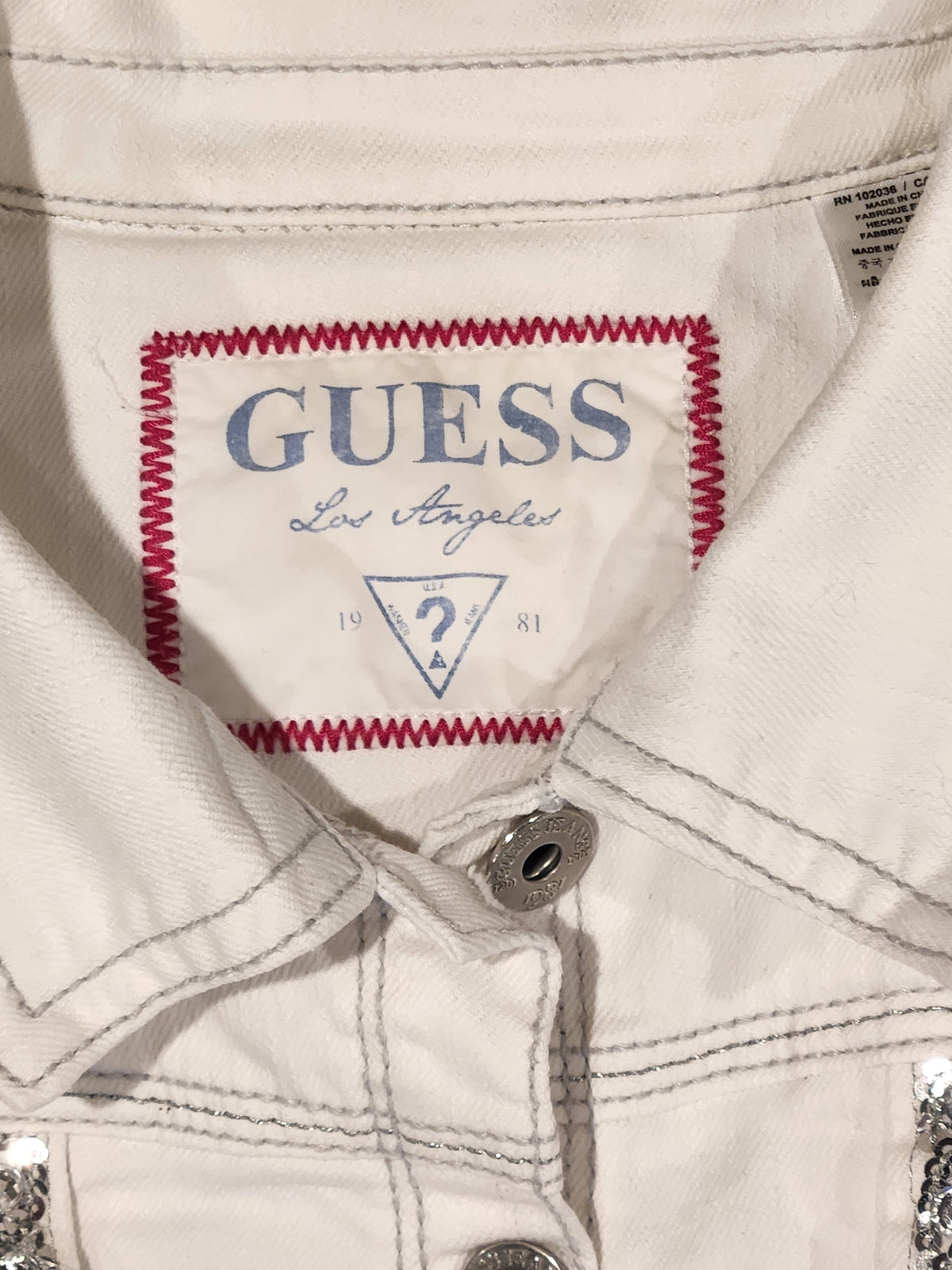 Girls White Guess Jacket - Size 16 or XL