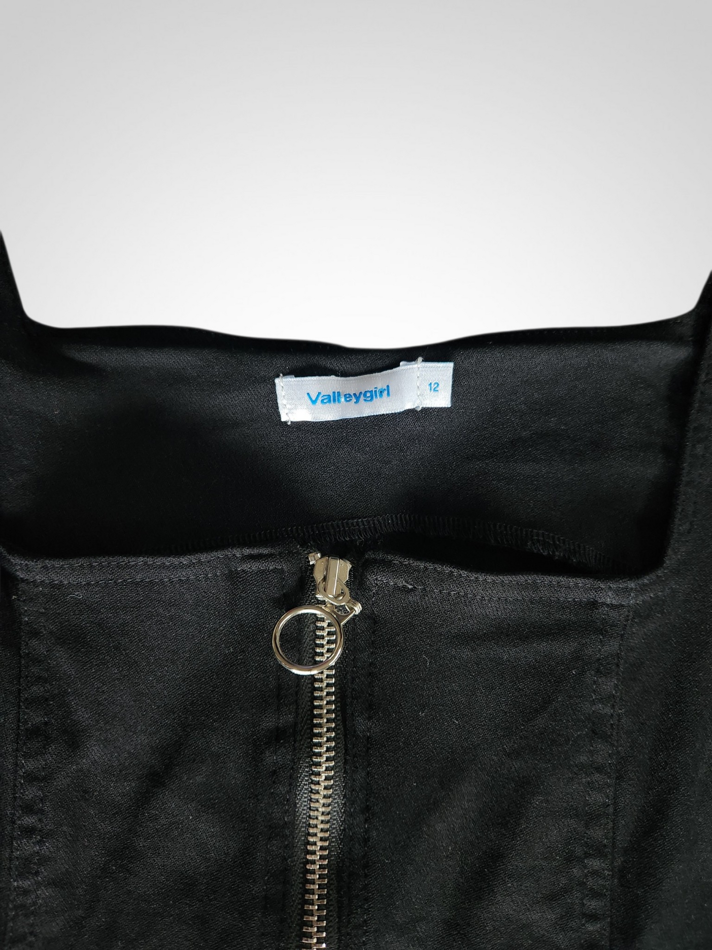 Valleygirl Black ZIp Up Dress - Size 12