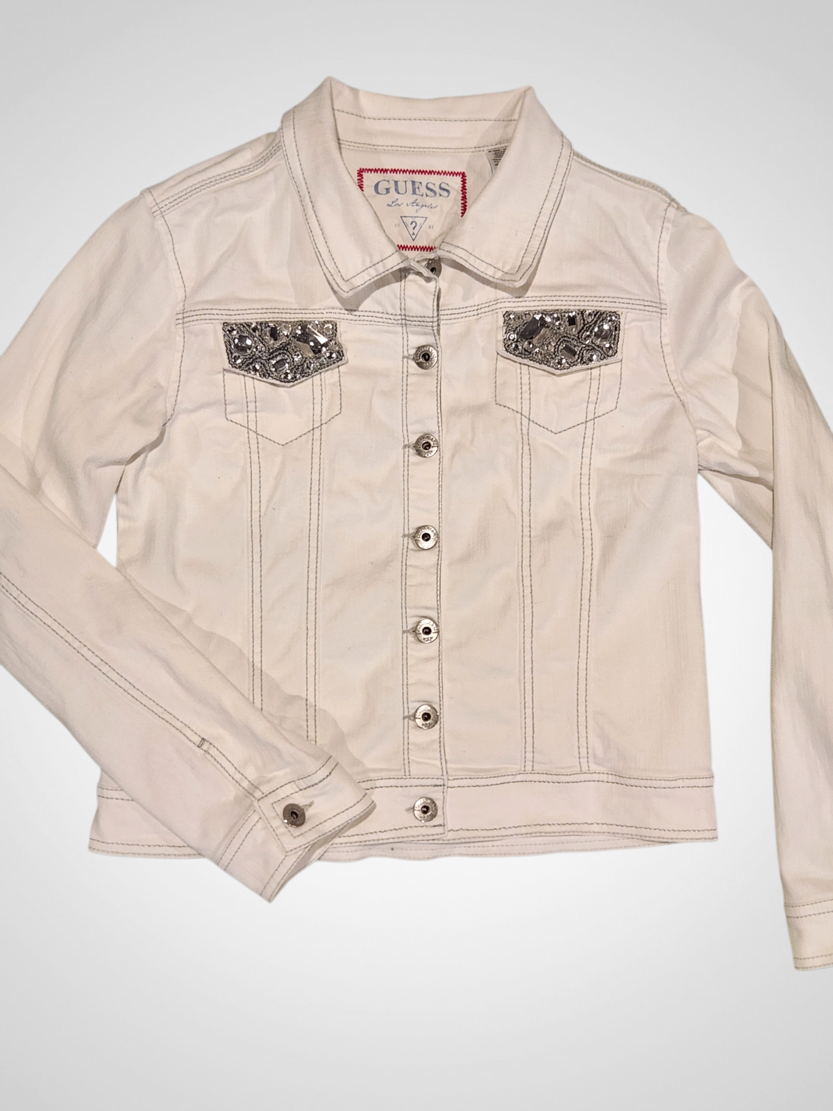 Girls White Guess Jacket - Size 16 or XL