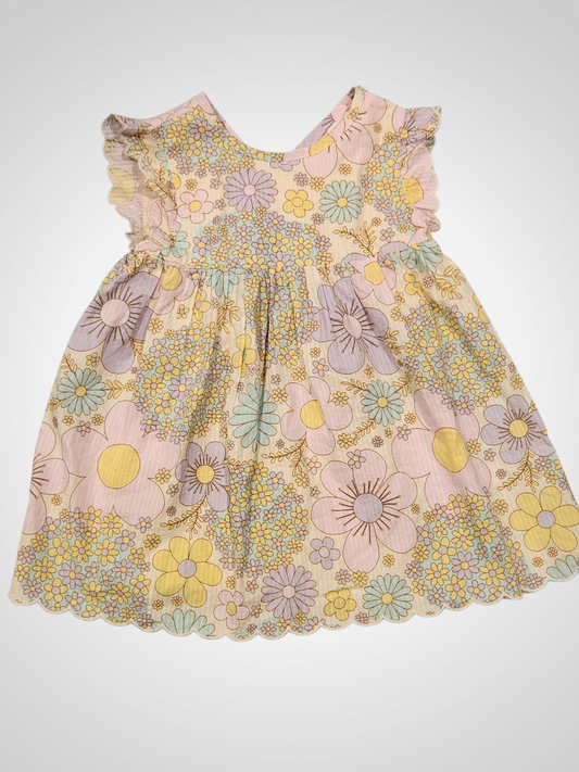 Seed Floral Button Dress - 6-12 Months BNWT