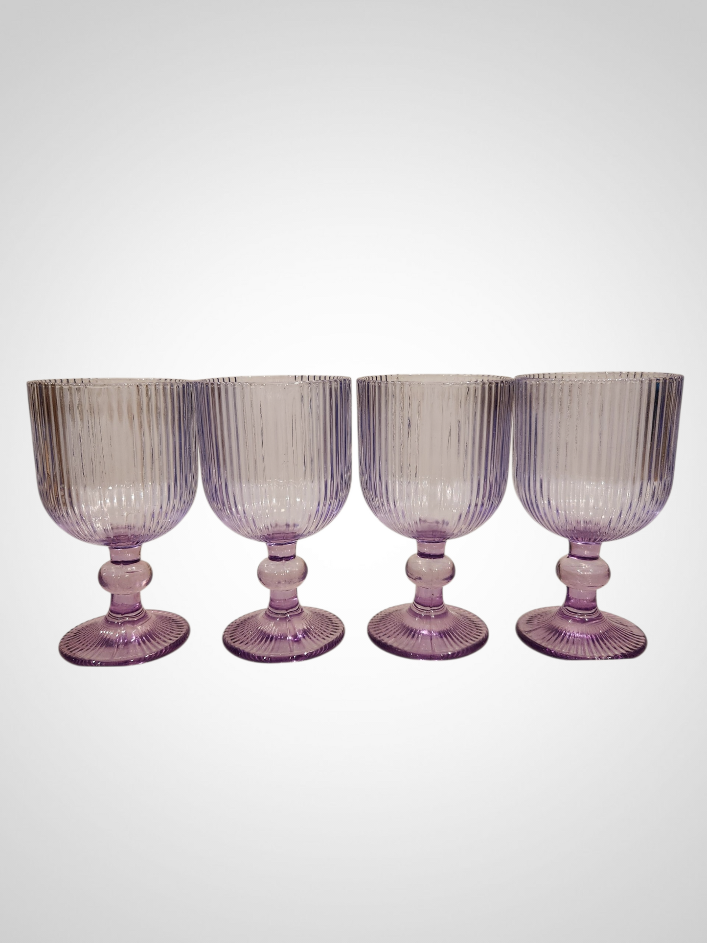 Purple Ribbed Wine Glasses