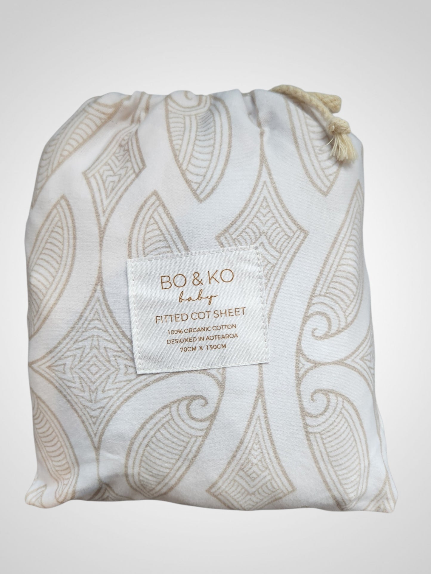 BO & KO Baby Te Pātiki Fitted Cot Sheet