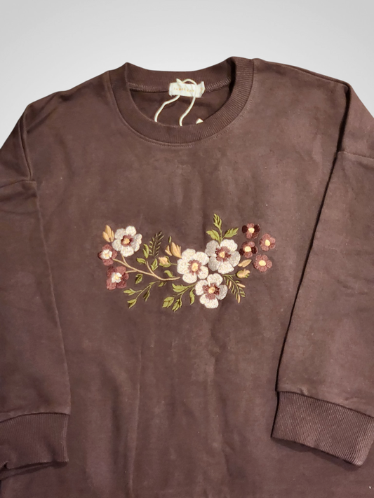 Jamie Kay Floral Embroidered Sweatshirt - Size 8 - BNWT