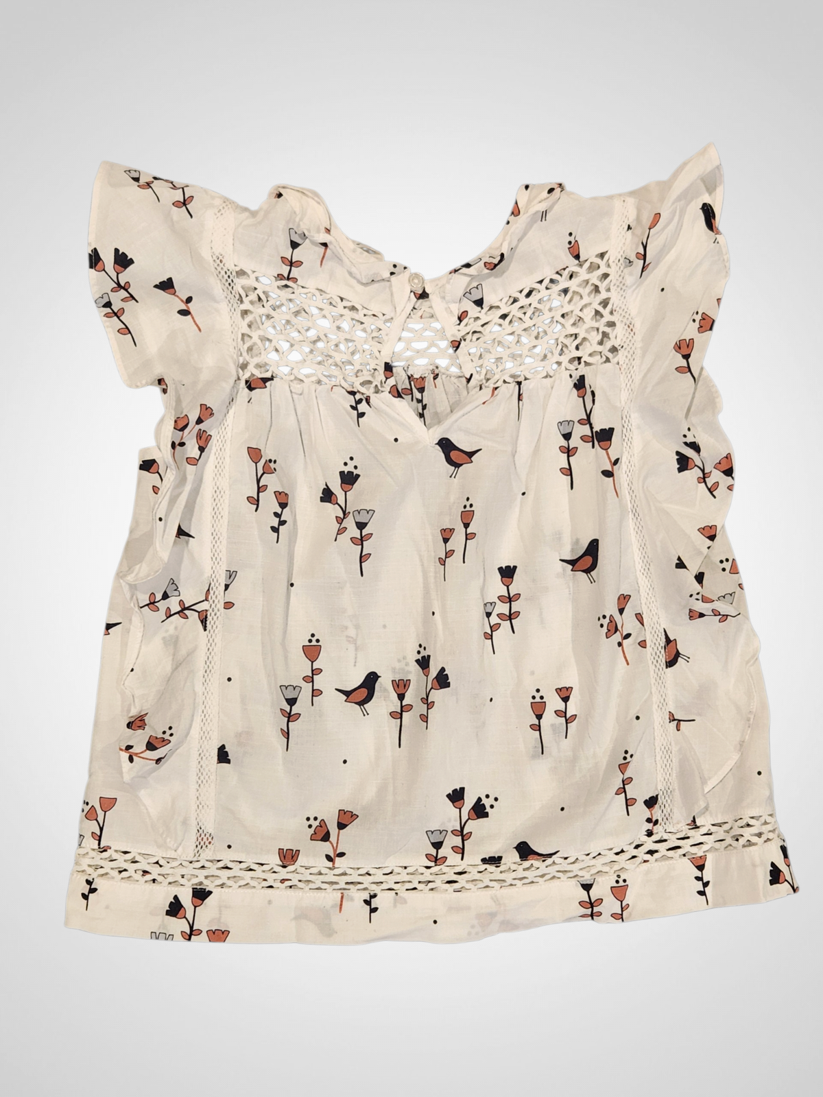 Country Road Flutter Sleeve Top - 6 Years